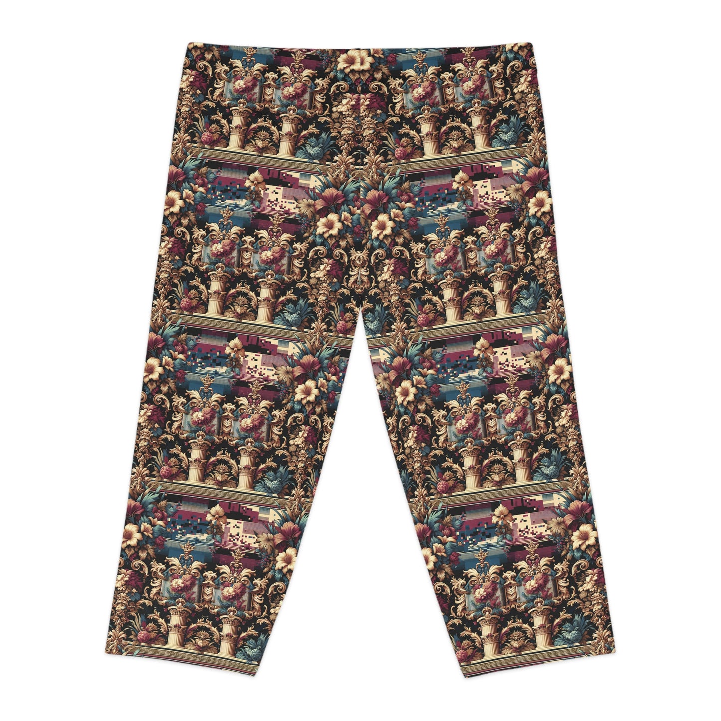 Digital Renaissance Modern Baroque Fusion Women's Capri Leggings - 8404 Design-58