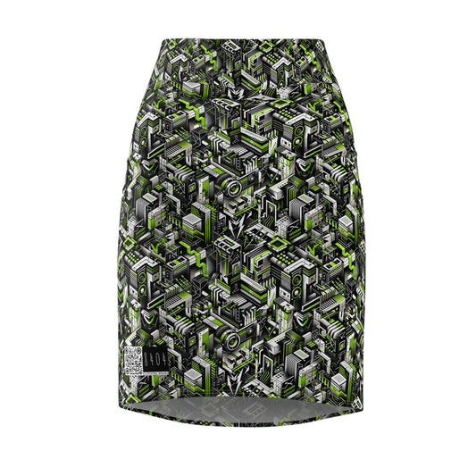 Graffiti Tech Fusion Bold Streetwear Fusion Women's Pencil Skirt - 8404 Design-53