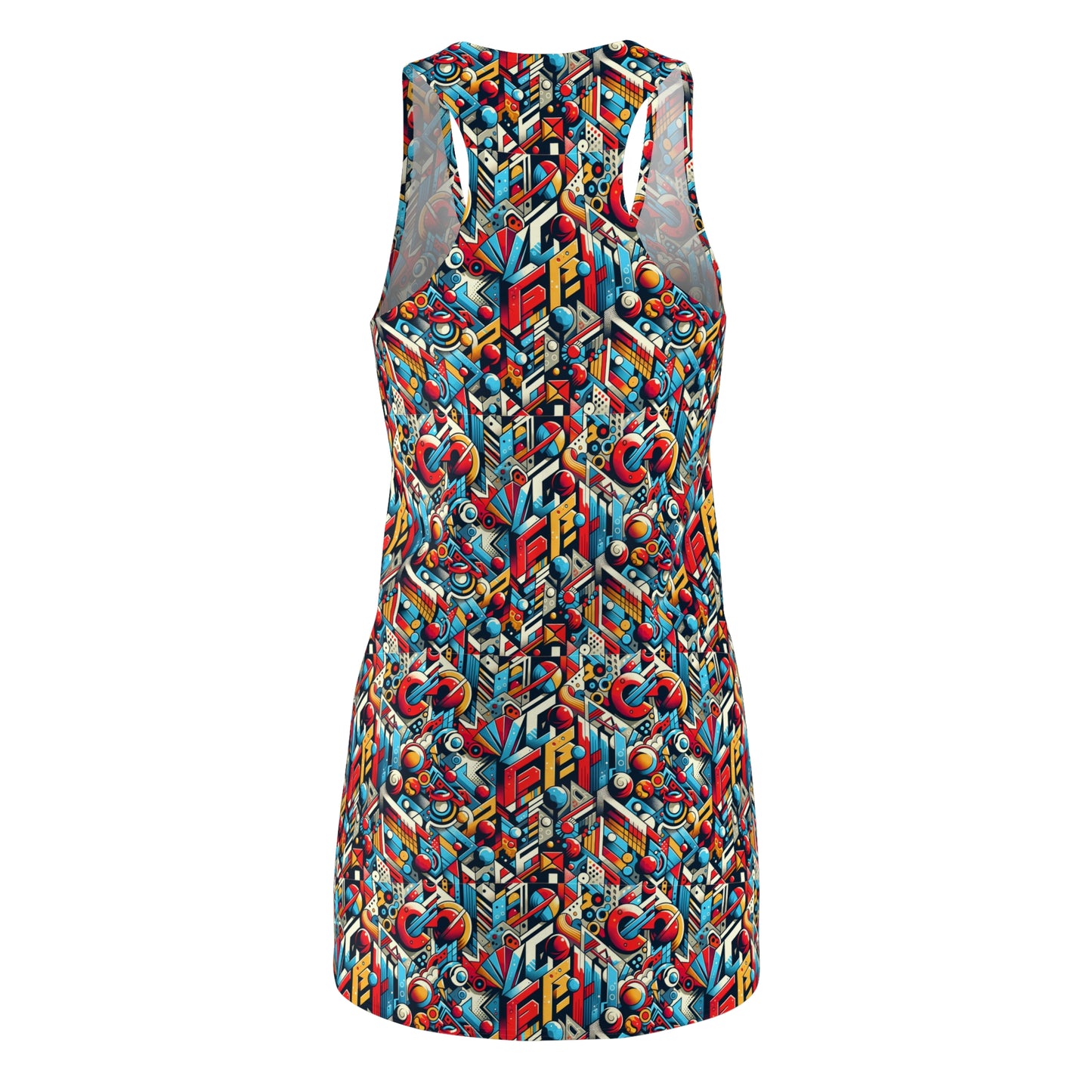 Neo-Traditional Street Art Modern Street Art Fusion Women's Cut & Sew Racerback Dress - 8404 Design-67