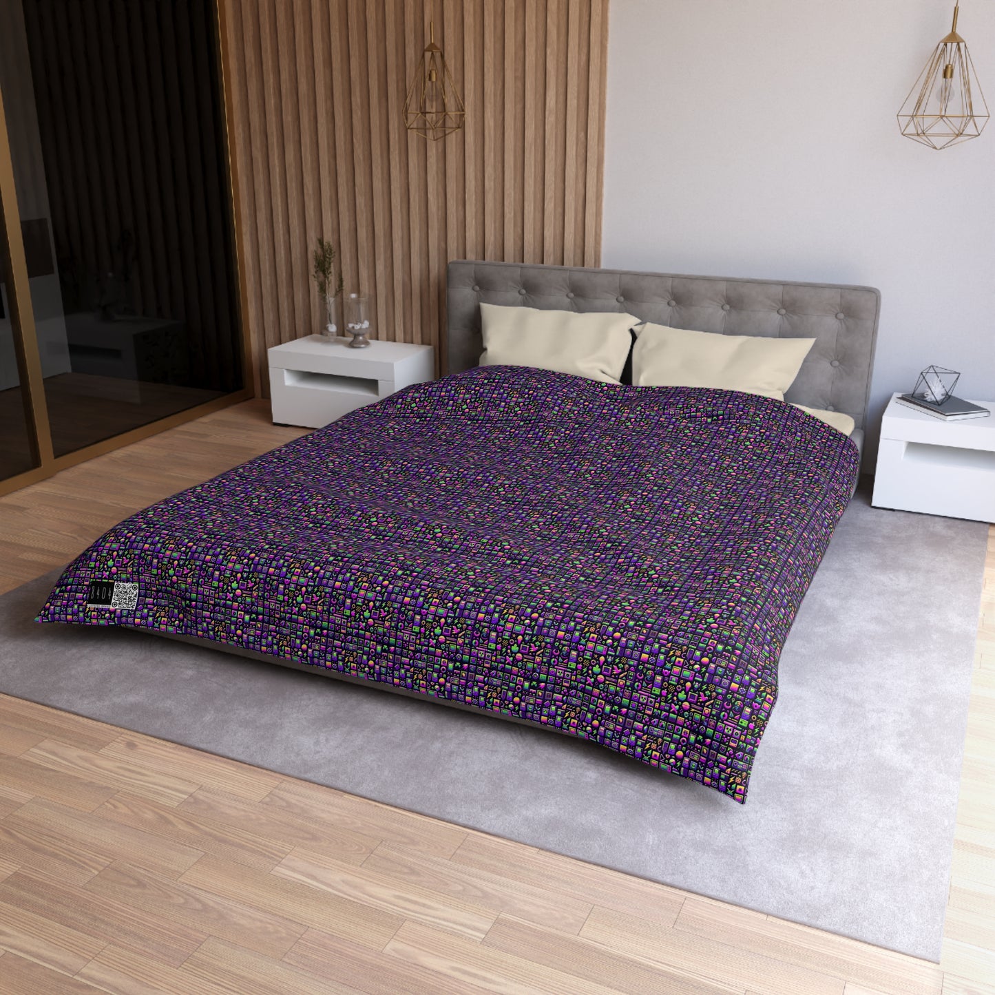 Digital Nostalgia Remix Modern Vintage Fusion Microfiber Duvet Cover - 8404 Design-49