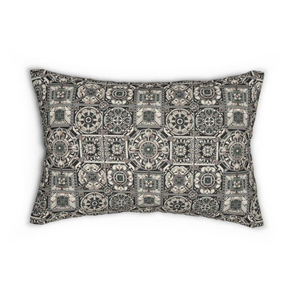Cyber Garden Party Tech Garden Extravaganza Spun Polyester Lumbar Pillow - 8404 Design-45 B