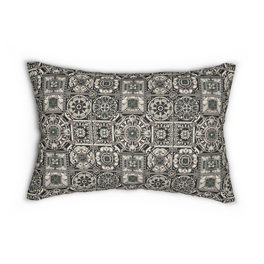 Cyber Garden Party Tech Garden Extravaganza Spun Polyester Lumbar Pillow - 8404 Design-45 B