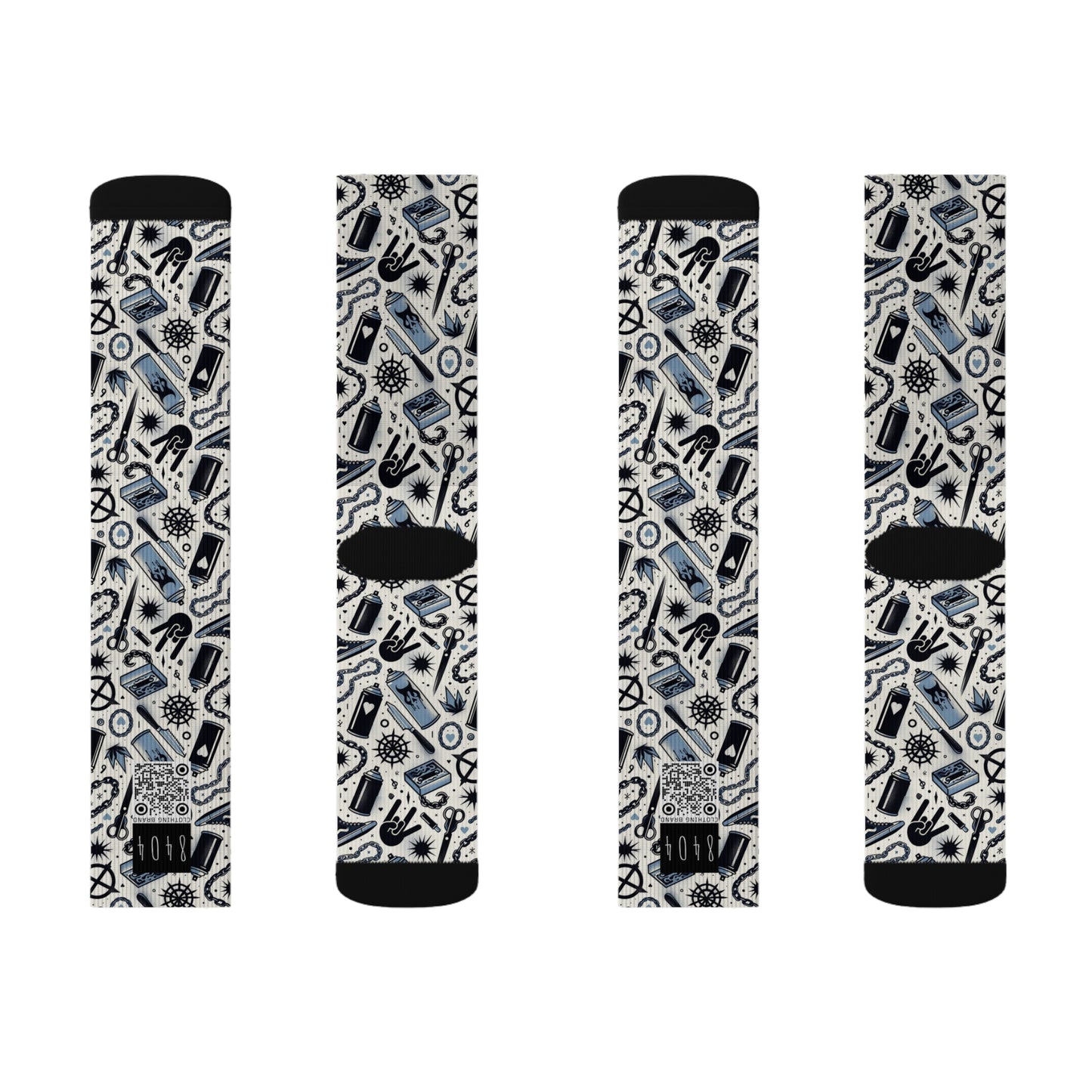 Cultural Rebellion Graphics Edgy and Rebellious With a Hint of Nostalgia Sublimation Socks - 8404 Design-57