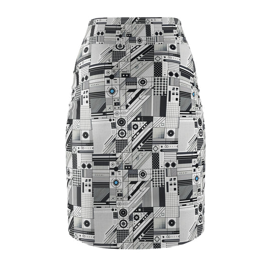 Digital Minimalism Minimalist Tech Women's Pencil Skirt - 8404 Design-52