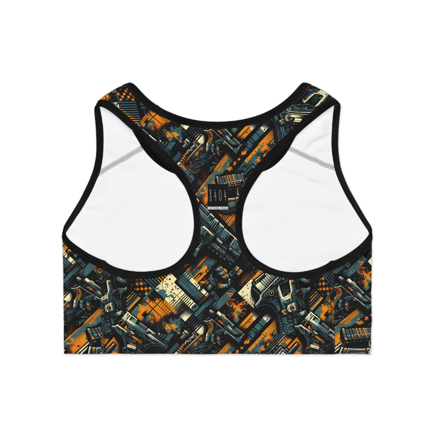 Digital Punk Futuristic Grunge Sports Bra - 8404 Design-47