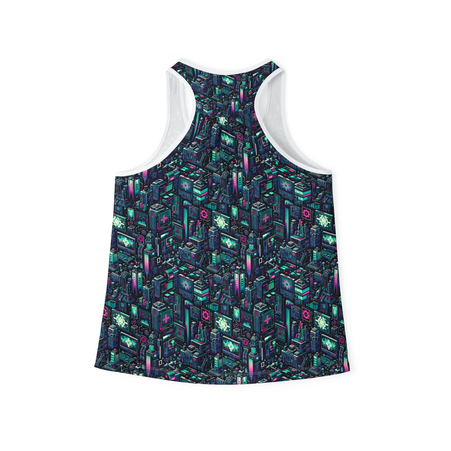 Digital Rebellion Tech-Inspired Streetwear Women's Tank Top - 8404 Design-58