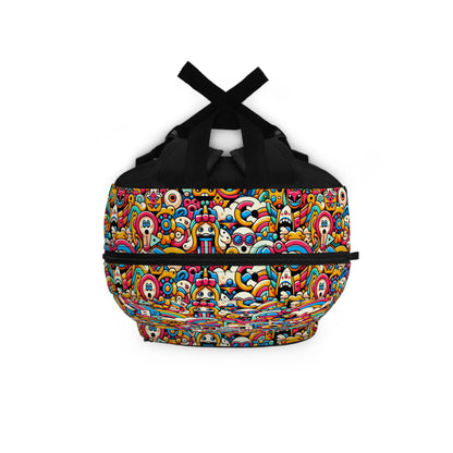 Neon Pop Playful Pop Culture Mashup Backpack - 8404 Design-62