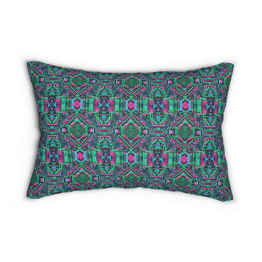 Digital Glitch Vibes Tech-Inspired Streetwear Spun Polyester Lumbar Pillow - 8404 Design-71 S