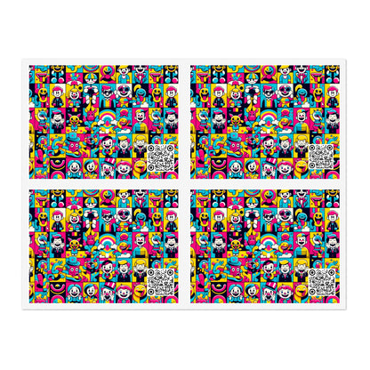 Neon Pop Playful Pop Culture Mashup Sticker Sheets - 8404 Design-60
