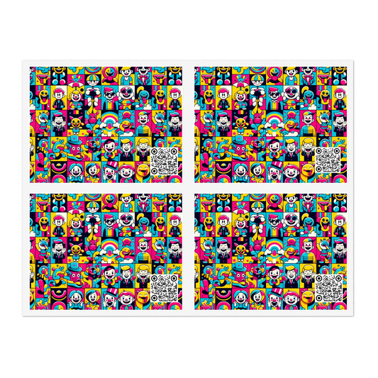 Neon Pop Playful Pop Culture Mashup Sticker Sheets - 8404 Design-60
