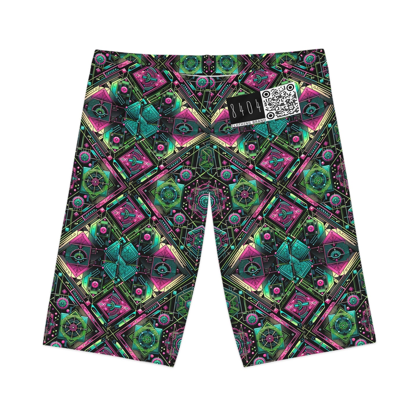 Tech-Infused Graphics Tech-Forward Streetwear Women's Bike Shorts - 8404 Design-45
