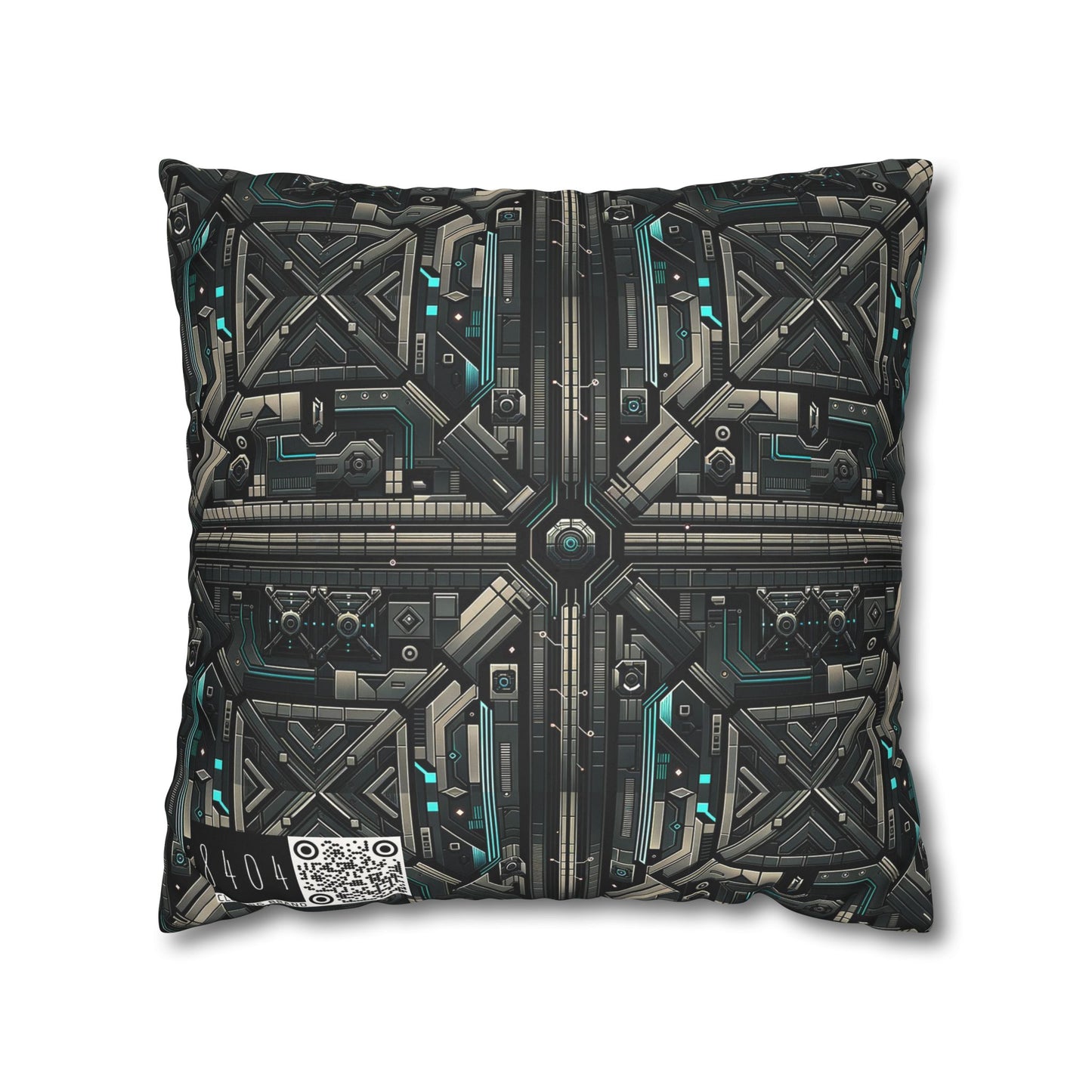 Tech Noir Futuristic Tech Aesthetic with a Dark Twist Faux Suede Square Pillowcase - 8404 Design-59