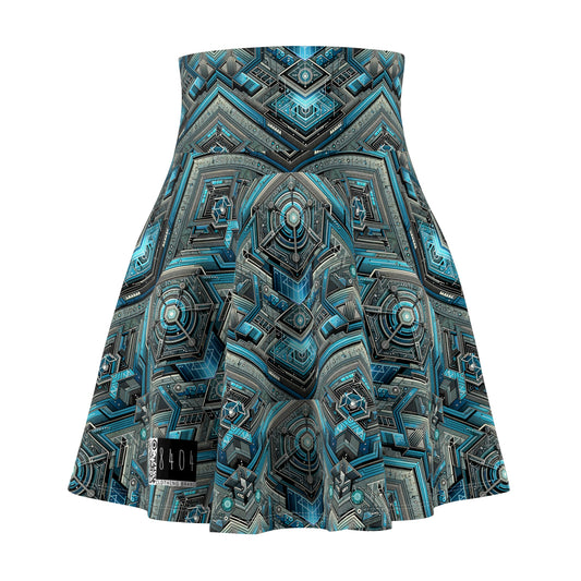 Tech-Infused Futurism Sleek Tech Edge Women's Skater Skirt - 8404 Design-49