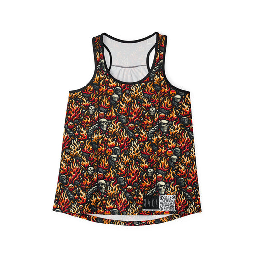 Flame Graphics Maximalist Streetwear Women's Tank Top - 8404 Design-76