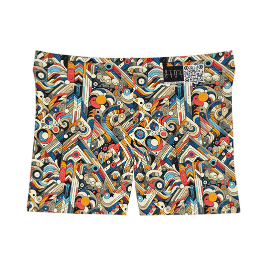 Abstract Graphic Art Modern Artistic Expression Women's Shorts - 8404 Design-62