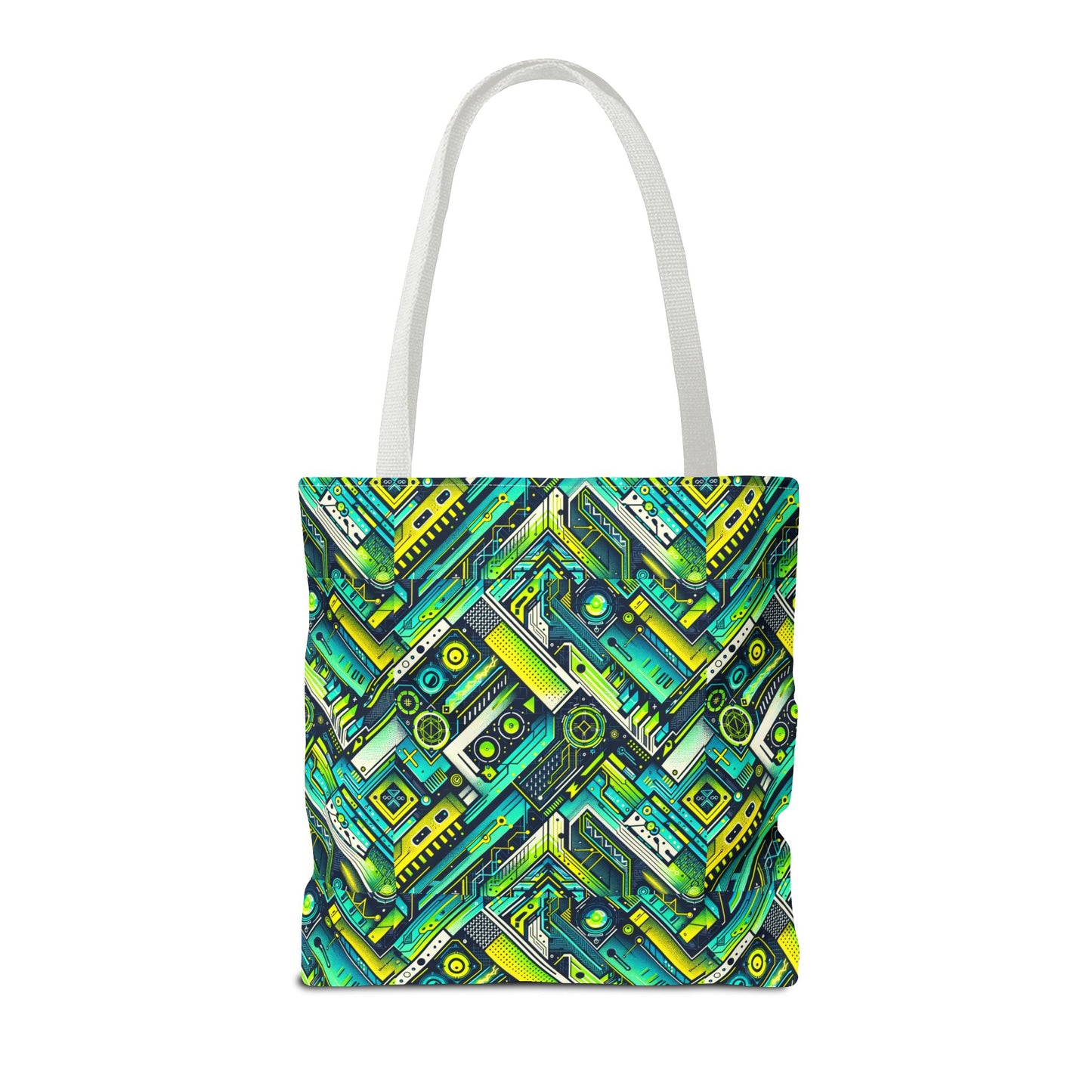 Tech-Infused Neon Tech-Forward Streetwear Tote Bag - 8404 Design-52