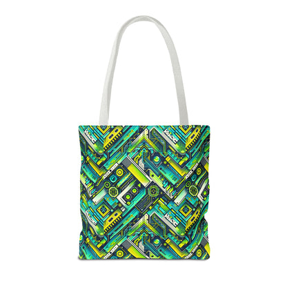 Tech-Infused Neon Tech-Forward Streetwear Tote Bag - 8404 Design-52