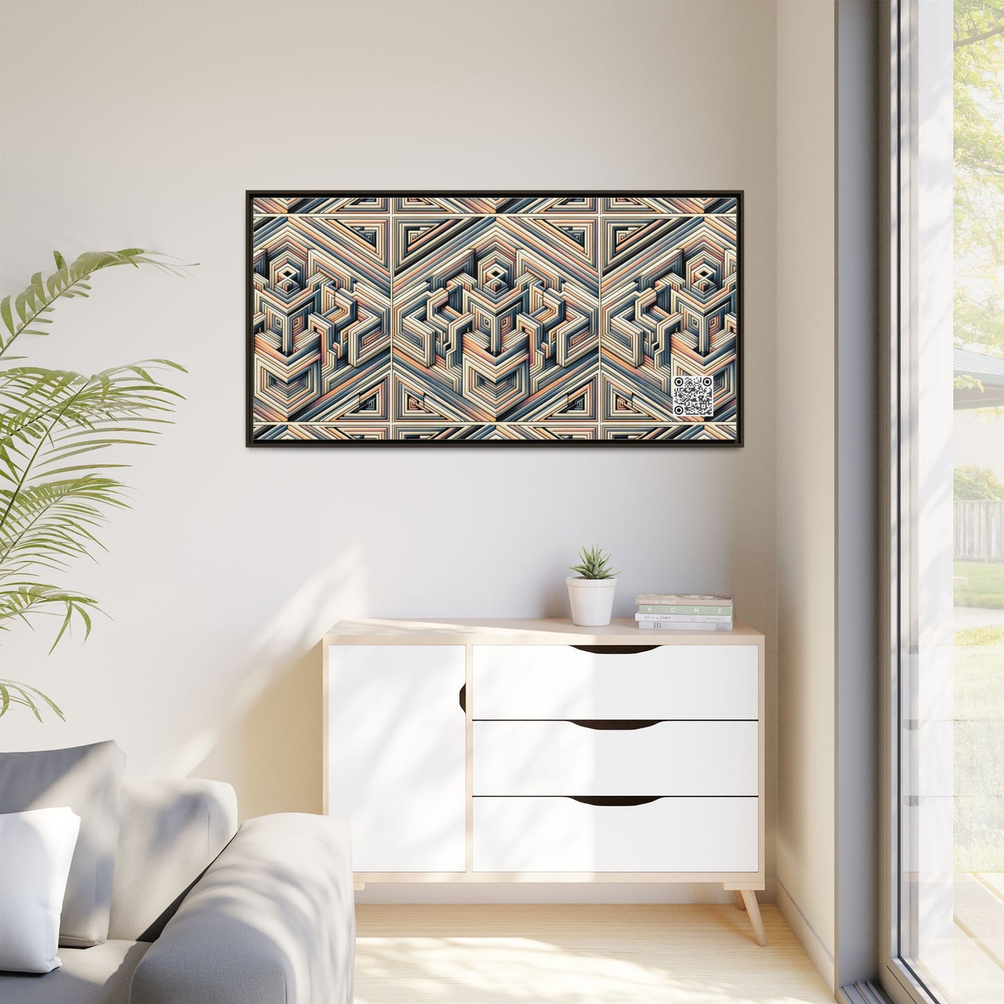 Tech Illusion Graphics Futuristic Artistry Matte Canvas, Framed (multi-color) - 8404 Design-52 B