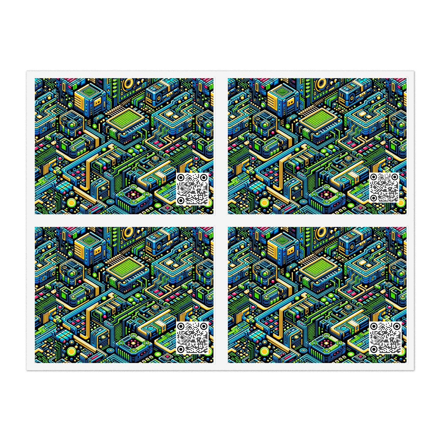 Digital Nomad Chic Cyberpunk Tech Sticker Sheets - 8404 Design-47