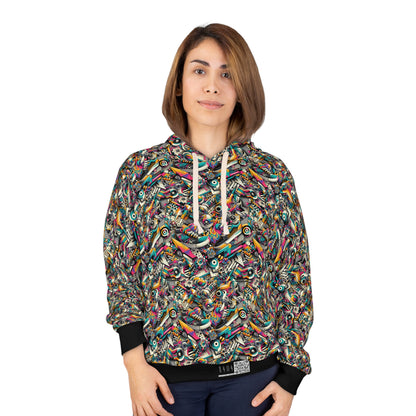 Urban Graffiti Fusion Eclectic Street Art Meets Modern Tech Culture Pullover Hoodie - 8404 Design-55