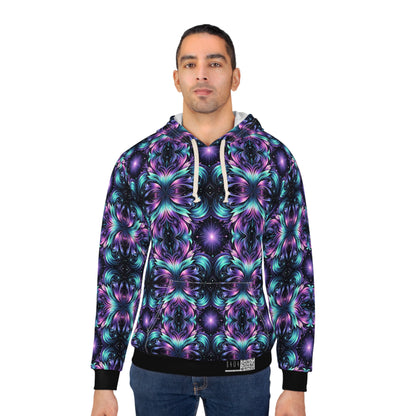 Iridescent Dream Futuristic Tech Pullover Hoodie - 8404 Design-60