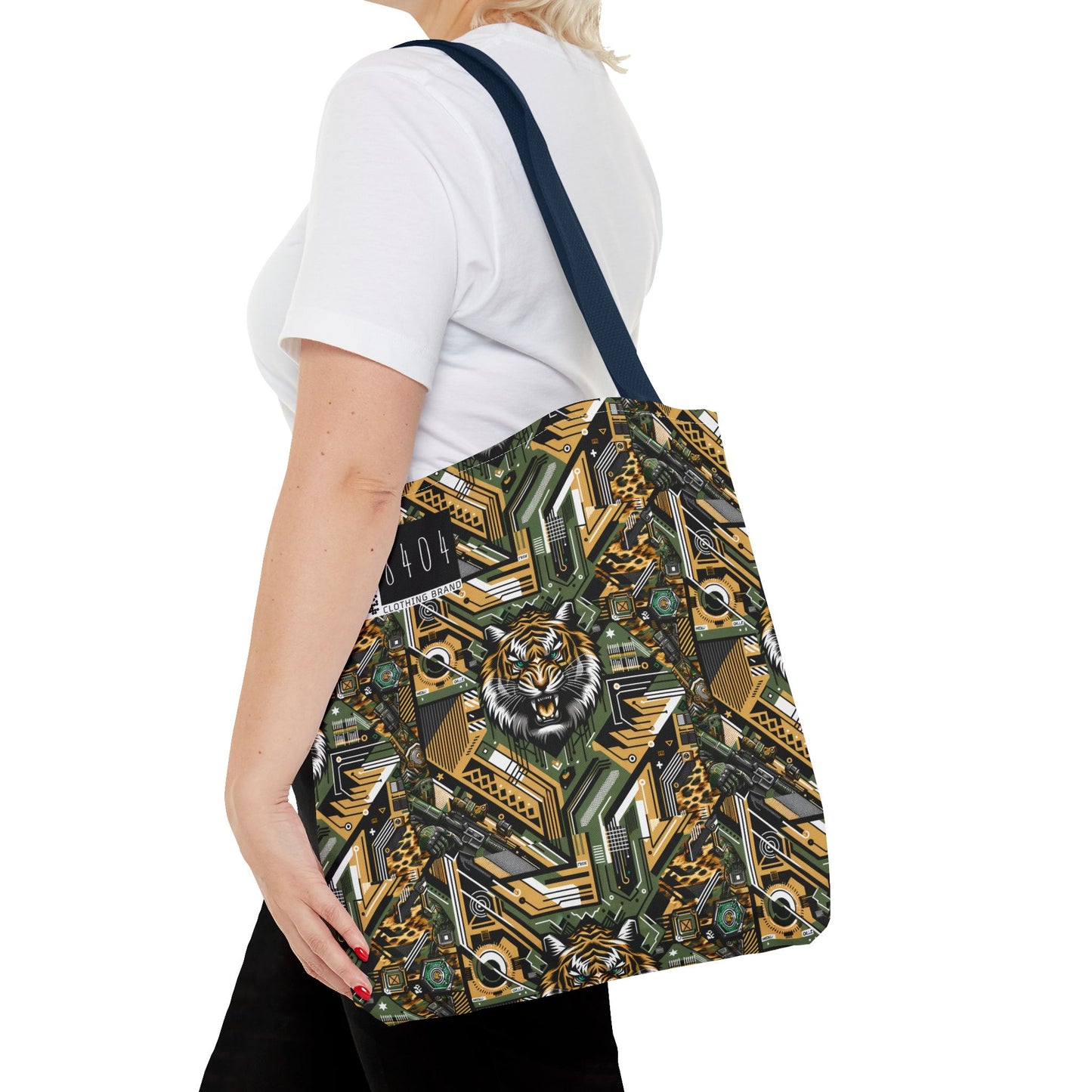 Neo-Camo Fusion Tech-Forward Streetwear Tote Bag - 8404 Design-58