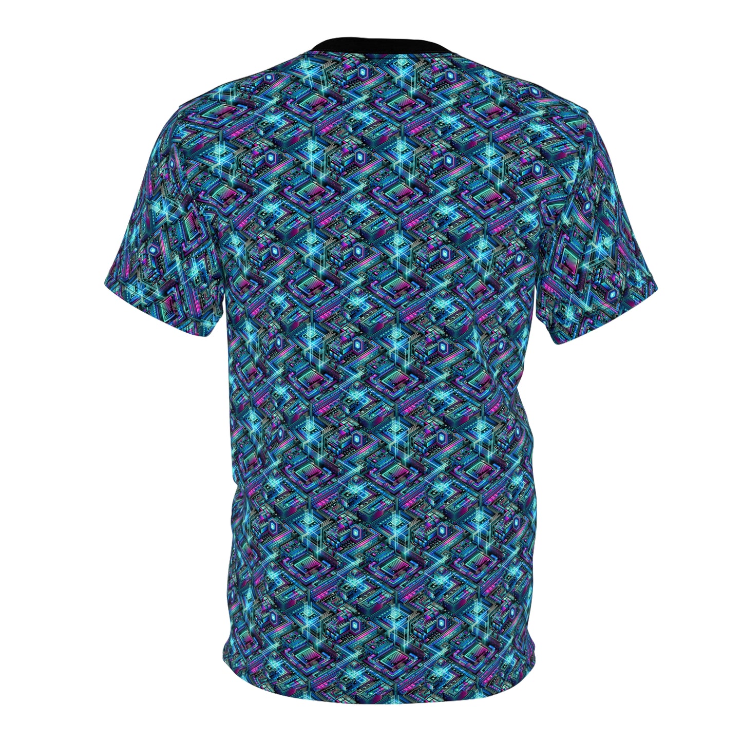 Digital Dreamland Futuristic Tech Aesthetic Unisex Cut & Sew Tee - 8404 Design-42