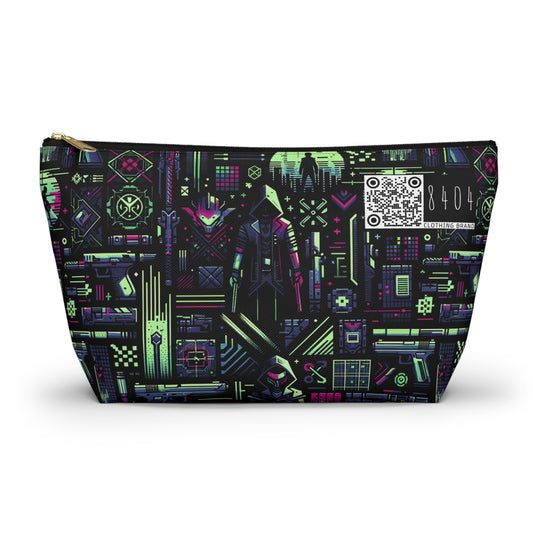 Tech Noir Futuristic Cyberpunk Accessory Pouch W T-Bottom - 8404 Design-63