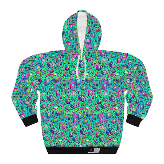 Y2k Revival Nostalgic Futurism Pullover Hoodie - 8404 Design-48