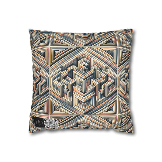 Tech Illusion Graphics Futuristic Artistry Spun Polyester Square Pillowcase - 8404 Design-52