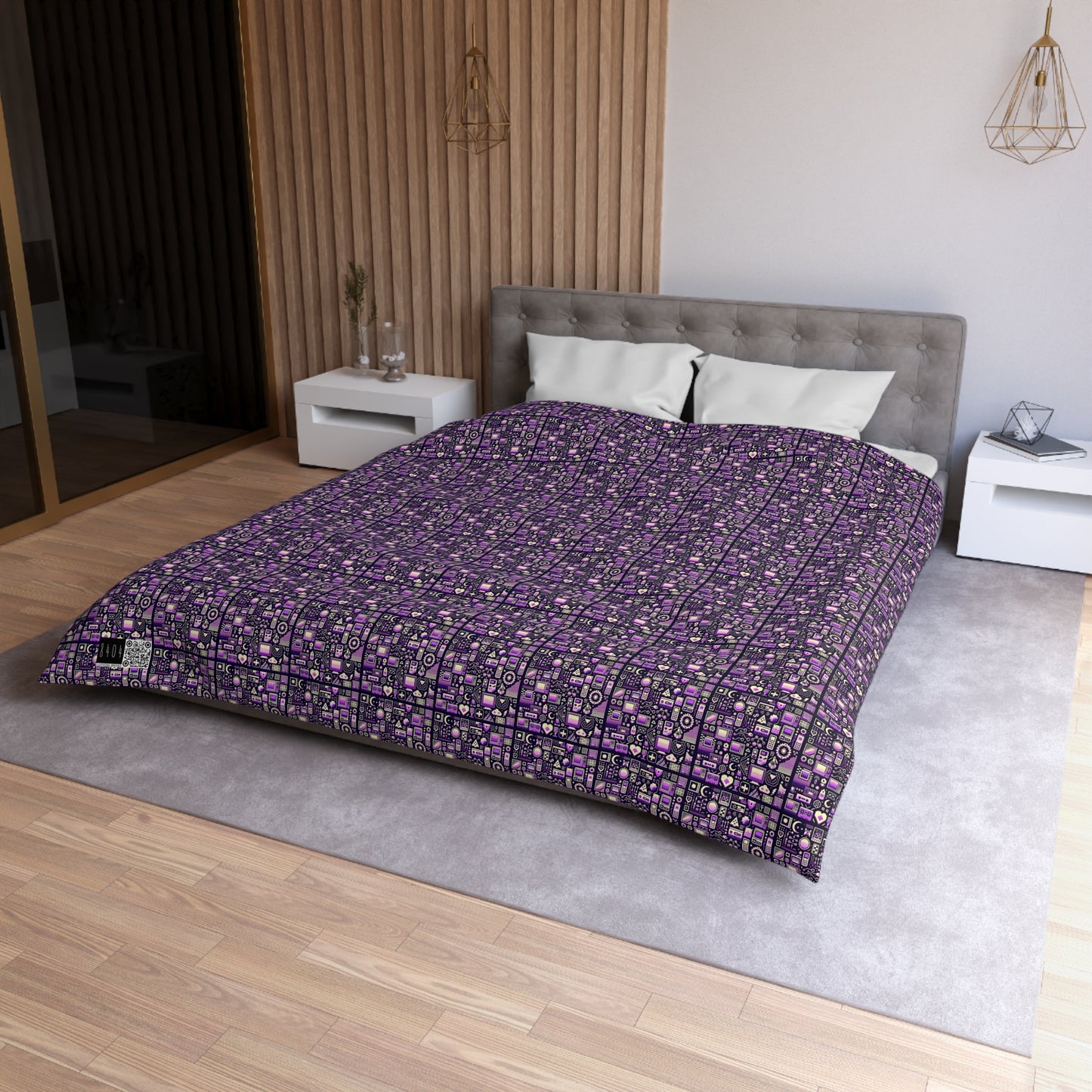 Digital Nostalgia Remix Modern Vintage Fusion Microfiber Duvet Cover - 8404 Design-54