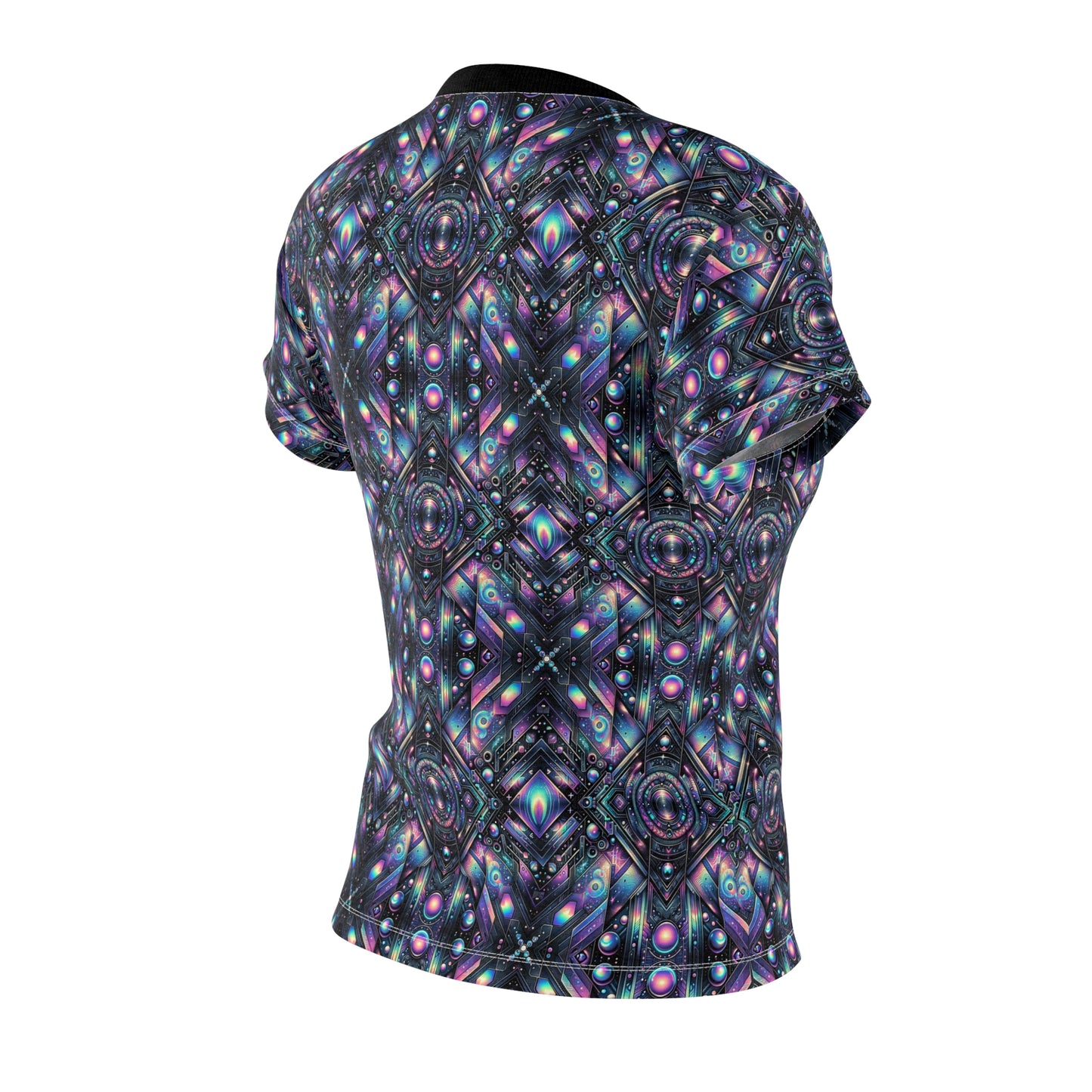 Galactic Hues Tech-Forward Cosmic Fusion Women's Cut & Sew Tee - 8404 Design-58
