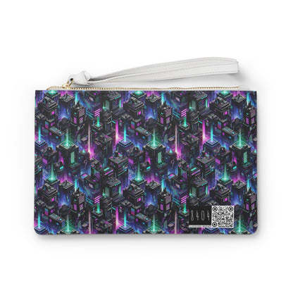 Tech Noir Graphics Futuristic Tech Aesthetics Clutch Bag - 8404 Design-55
