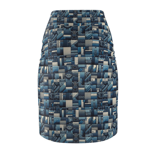 Tech-Inspired Utility Tech-Forward Streetwear With Utilitarian Edge Women's Pencil Skirt - 8404 Design-44