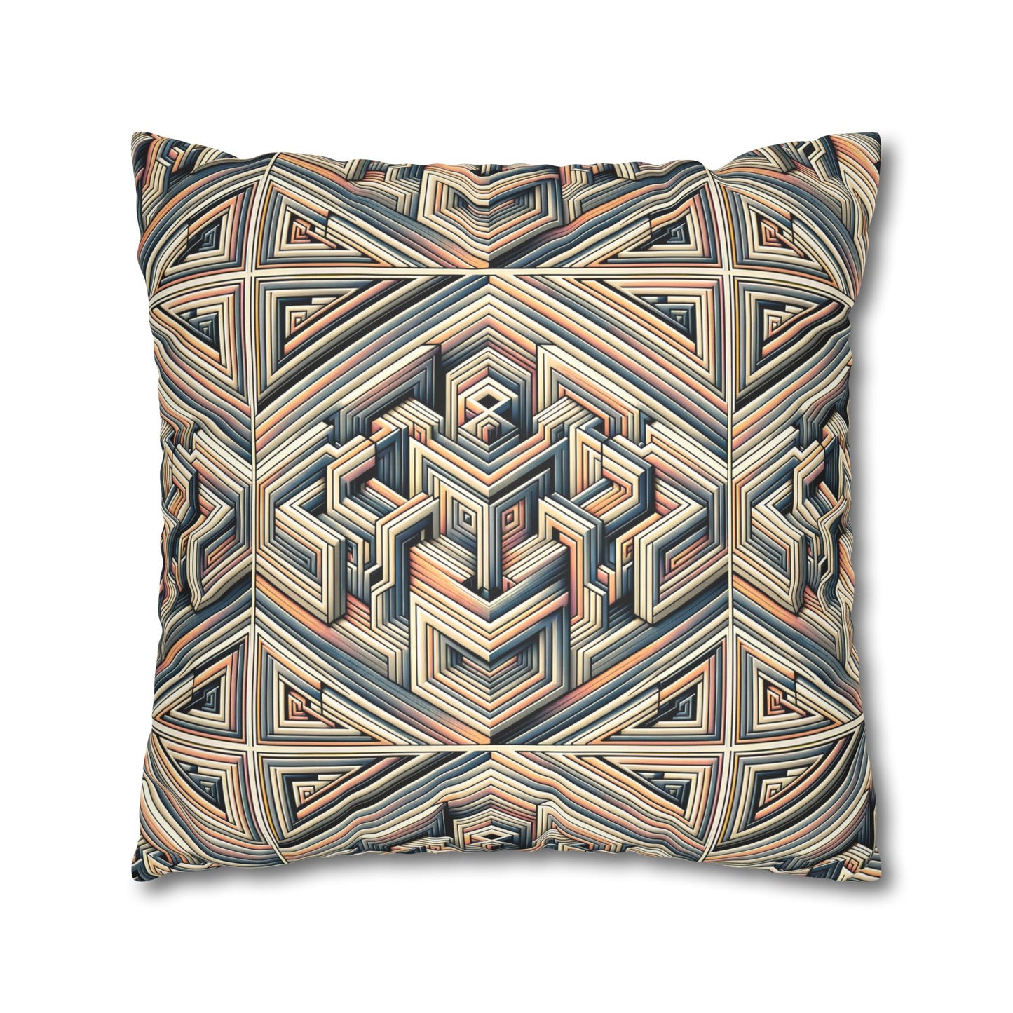 Tech Illusion Graphics Futuristic Artistry Faux Suede Square Pillowcase - 8404 Design-52