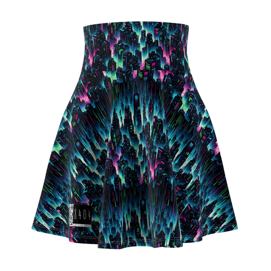 Tech Noir Graphics Cyberpunk Tech Aesthetic Women's Skater Skirt - 8404 Design-53
