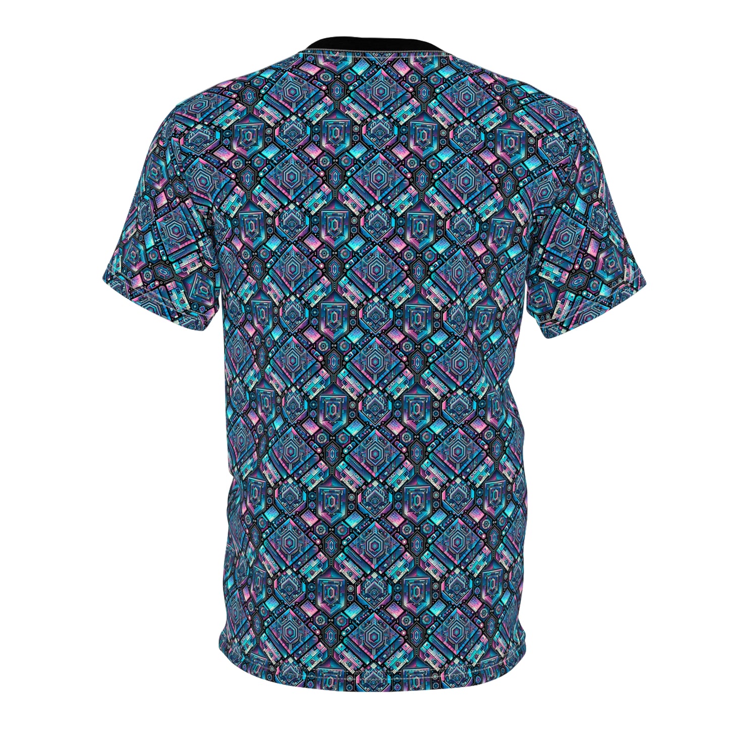 Digital Dreamland Futuristic Tech Aesthetic Unisex Cut & Sew Tee - 8404 Design-46