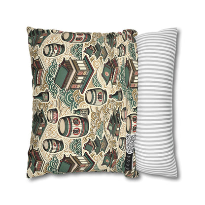 Cultural Artisanal Fusion Contemporary Cultural Elegance Spun Polyester Square Pillowcase - 8404 Design-68
