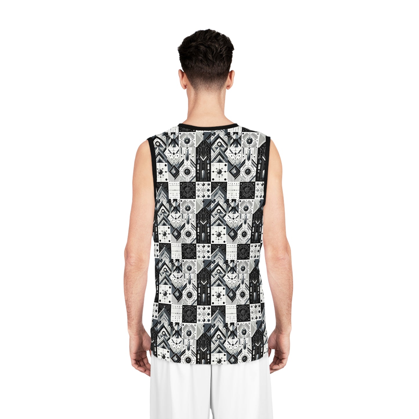 Digital Minimalism Minimalist Tech Basketball Jersey - 8404 Design-50