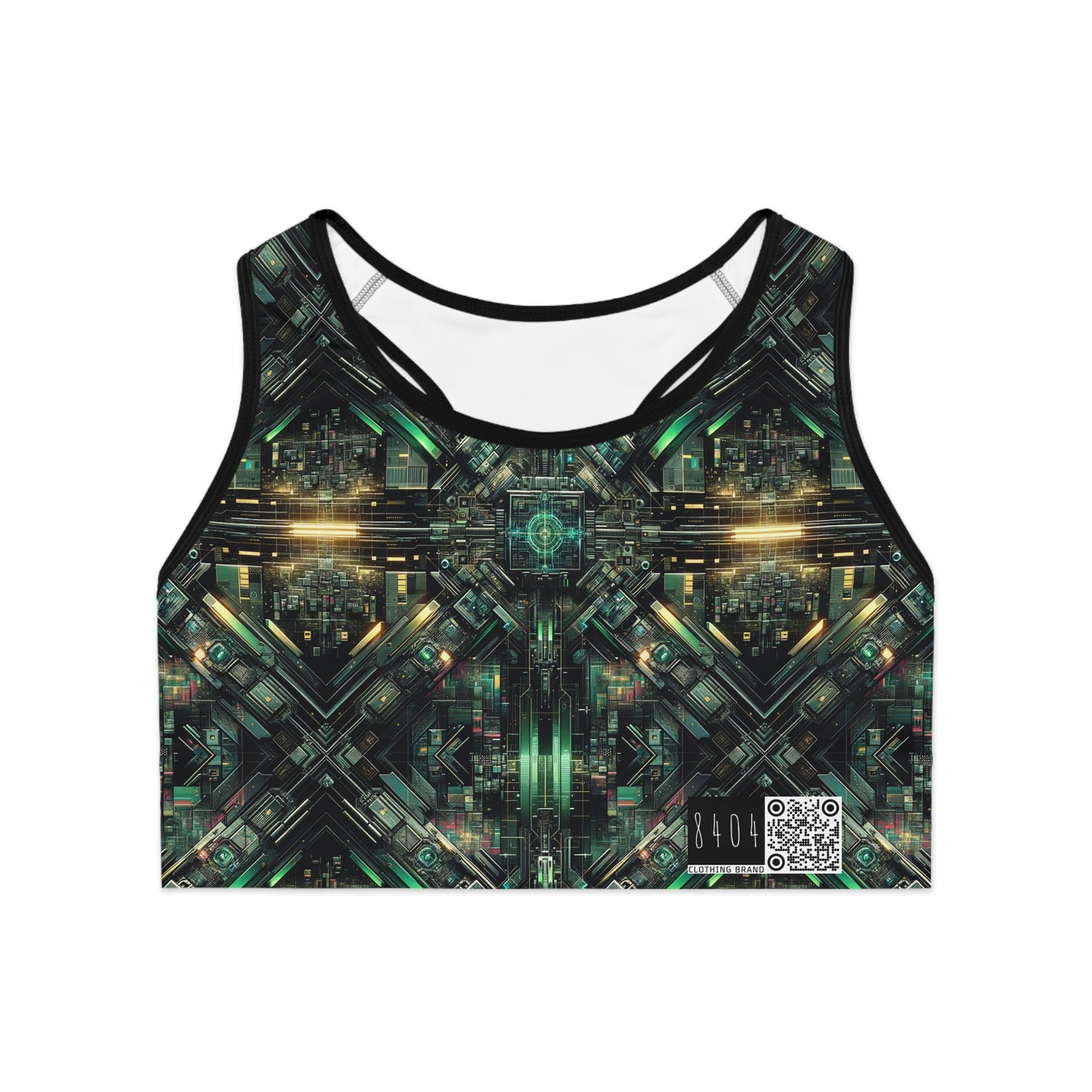 Tech Noir Graphics Tech-Inspired Streetwear Sports Bra - 8404 Design-56