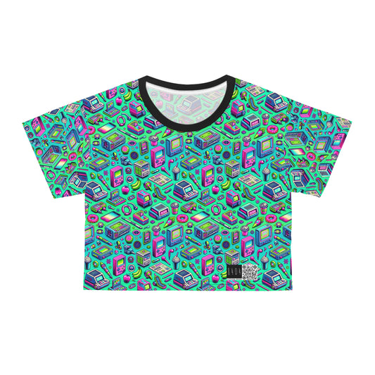 Y2k Revival Nostalgic Futurism Crop Tee - 8404 Design-48