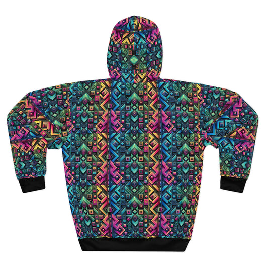 Tech-Inspired Graphics Cyberpunk Cool Pullover Hoodie - 8404 Design-58