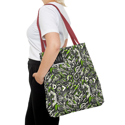 Graffiti Tech Fusion Bold Streetwear Fusion Tote Bag - 8404 Design-59