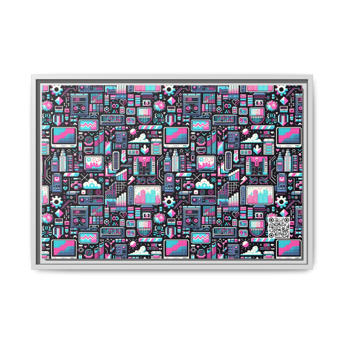 Digital Rebellion Youthful Streetwear with a Rebellious Digital Twist Matte Canvas, Framed (multi-color) - 8404 Design-71 B