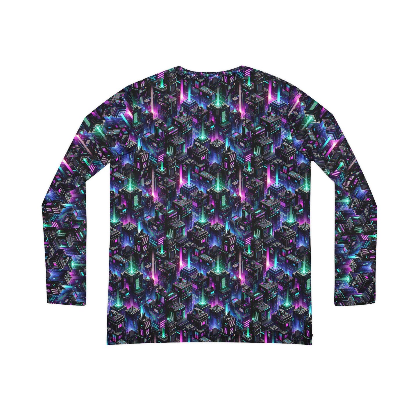 Tech Noir Graphics Futuristic Tech Aesthetics Women's Long Sleeve V-Neck Shirt - 8404 Design-55