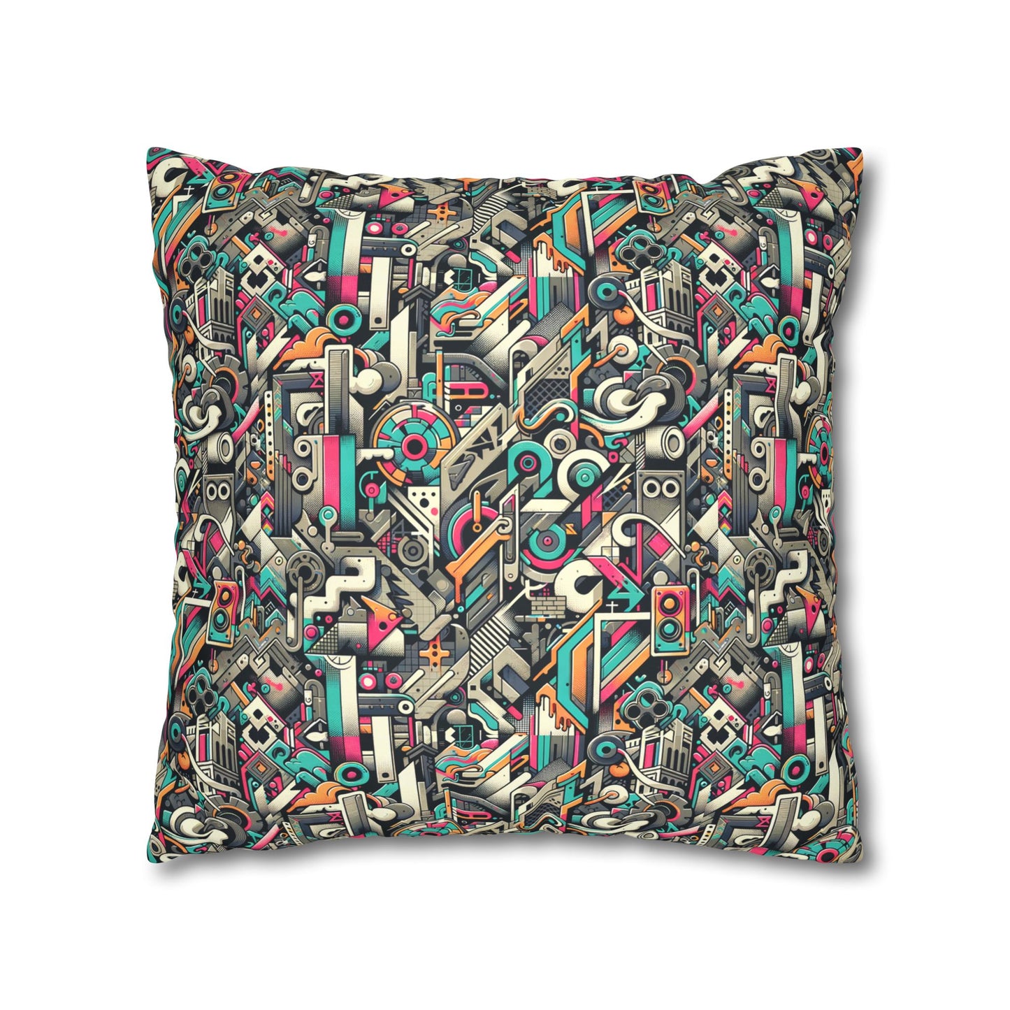 Digital Street Art Urban Street Style Faux Suede Square Pillowcase - 8404 Design-74