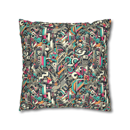 Digital Street Art Urban Street Style Faux Suede Square Pillowcase - 8404 Design-74