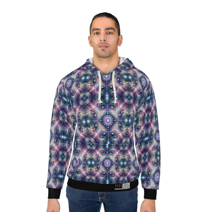 Iridescent Tech Fusion Tech-Forward Streetwear Pullover Hoodie - 8404 Design-61