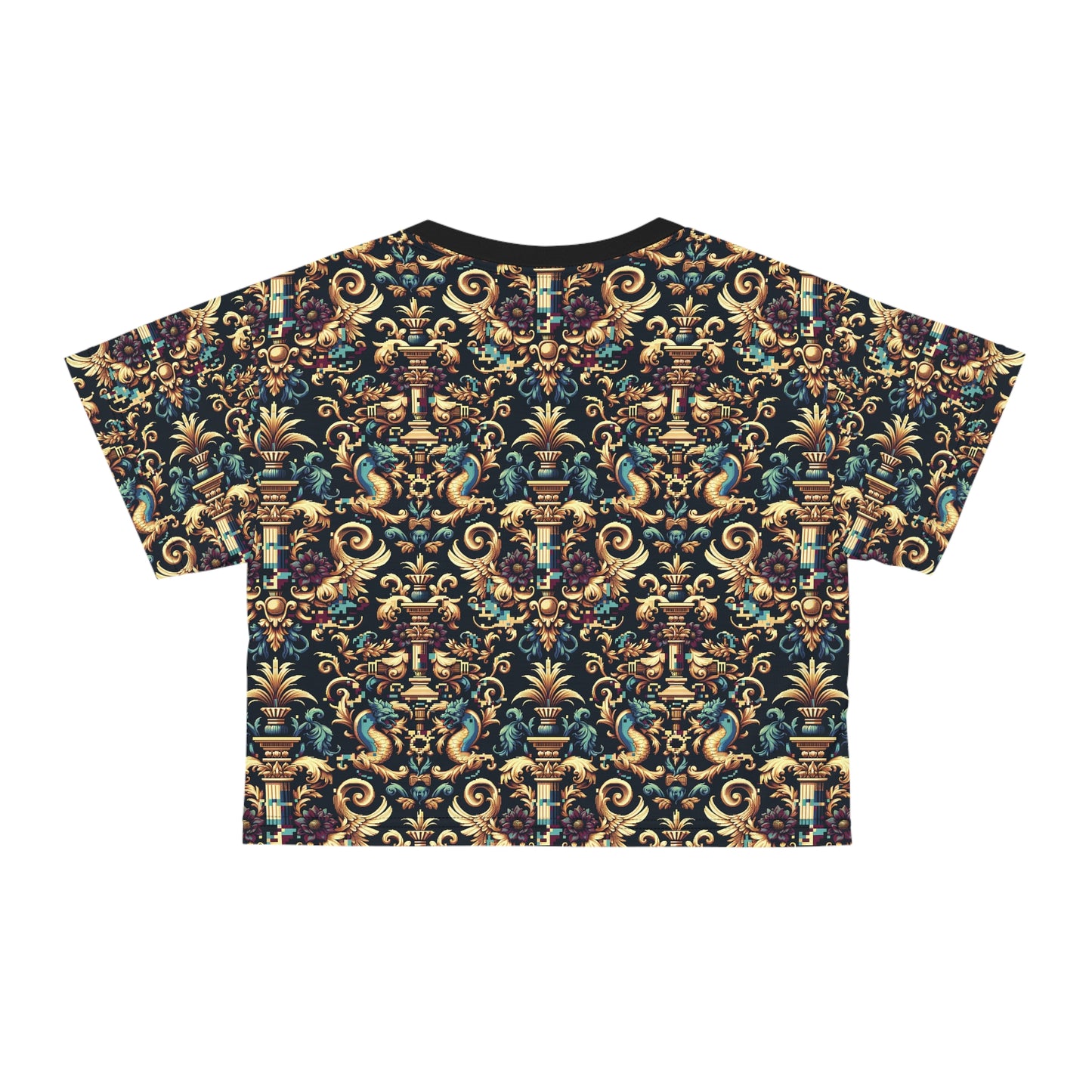 Digital Renaissance Modern Baroque Fusion Crop Tee - 8404 Design-57