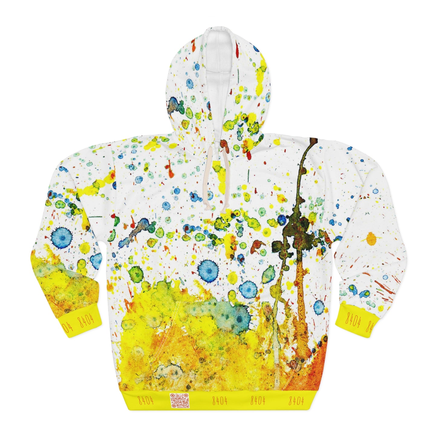 8404's Unisex Adult "A Splash of Colors in Yellow" Fashion Pullover Hoodie